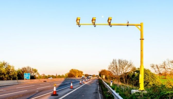 Average speed camera on motorway
