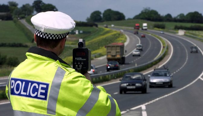 Police speed monitoring dual carriageway