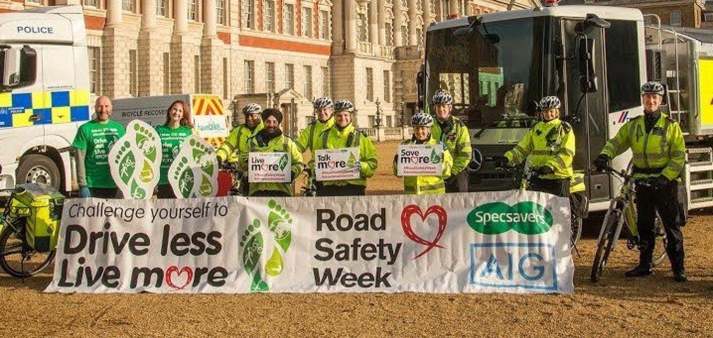 Police officers campaigning for Road Safety Week 2015